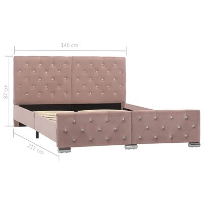 vidaXL Cadre de lit sans matelas Rose Velours 140x200 cm