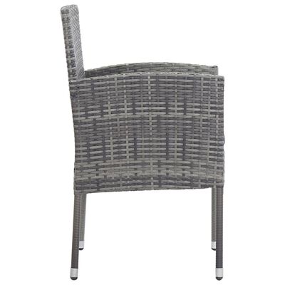 vidaXL Chaises de jardin coussins gris foncé 4 pcs gris résine tressée