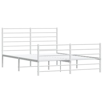 vidaXL Cadre de lit métal sans matelas et pied de lit blanc 120x200 cm