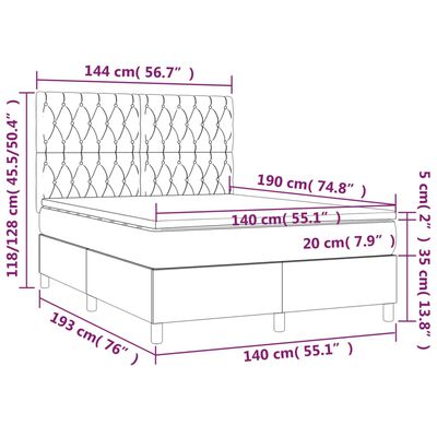 vidaXL Sommier à lattes de lit matelas et LED Noir 140x190 cm Velours