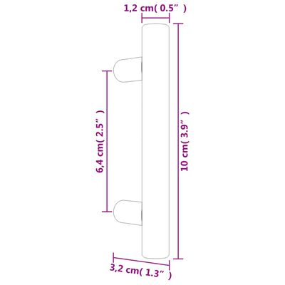 vidaXL Poignées d'armoire 20 pcs argenté 64 mm acier inoxydable