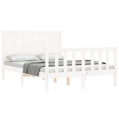 vidaXL Cadre de lit sans matelas blanc 140x200 cm bois de pin massif