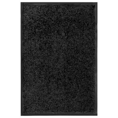 vidaXL Paillasson lavable Noir 40x60 cm