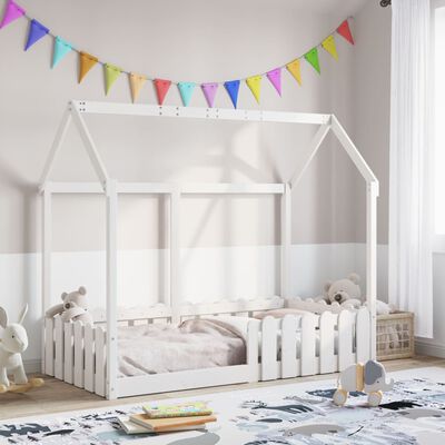 vidaXL Cadre de lit d'enfants forme de maison 80x160cm bois pin massif