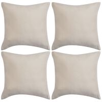 vidaXL Housse de coussin 4 pcs 40 x 40 cm Polyester Faux Daim Beige