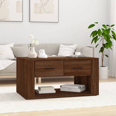 vidaXL Table basse Chêne marron 80x50x40 cm Bois d'ingénierie