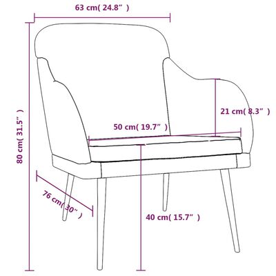 vidaXL Fauteuil Noir 63x76x80 cm Velours