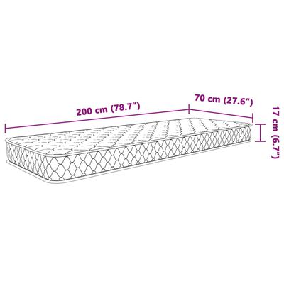 vidaXL Matelas en mousse à mémoire de forme blanc 70x200x17 cm