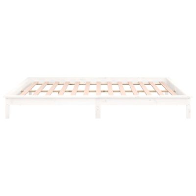 vidaXL Cadre de lit à LED sans matelas blanc 200x200 cm bois massif