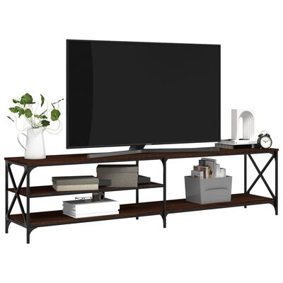 vidaXL Meuble TV chêne marron 200x40x50 cm bois d'ingénierie et métal