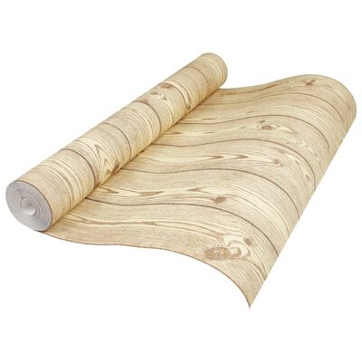 vidaXL Papier peint 3D grain de bois marron 10x0,53 m non tissé