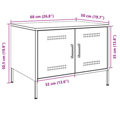 vidaXL Table basse rose 68x50x50,5 cm acier