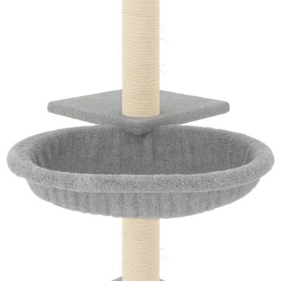 vidaXL Arbre à chat avec griffoirs en sisal gris clair 72 cm