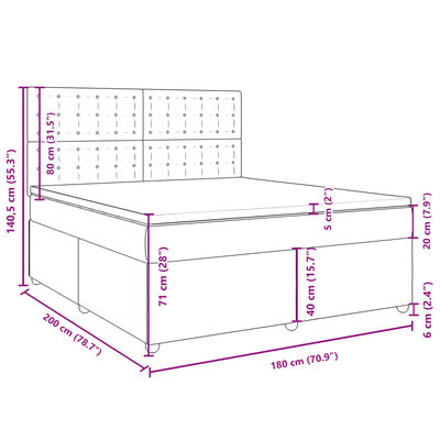 vidaXL Sommier à lattes de lit avec matelas Bleu 180x200 cm Tissu