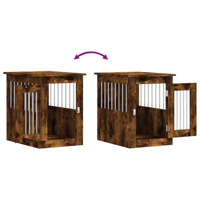 vidaXL Meuble de cage pour chiens chêne fumé 45x62x59 cm