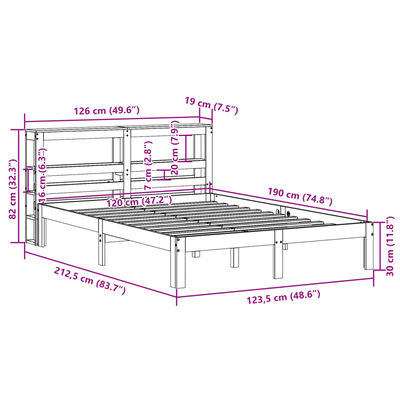 vidaXL Cadre de lit avec tête de lit sans matelas blanc 120x190 cm