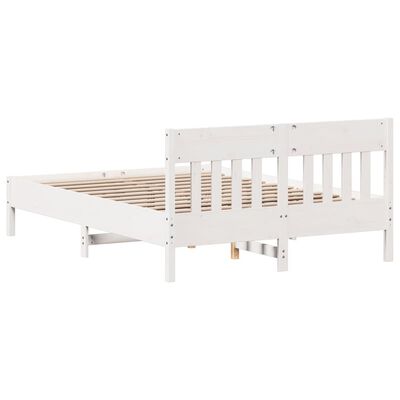 vidaXL Cadre de lit sans matelas blanc 140x200 cm bois de pin massif