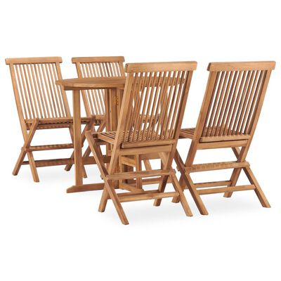 vidaXL Ensemble à manger d'extérieur pliable 5 pcs Bois solide de teck