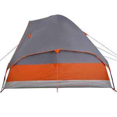 vidaXL Tente de camping à dôme 2 personnes gris et orange imperméable