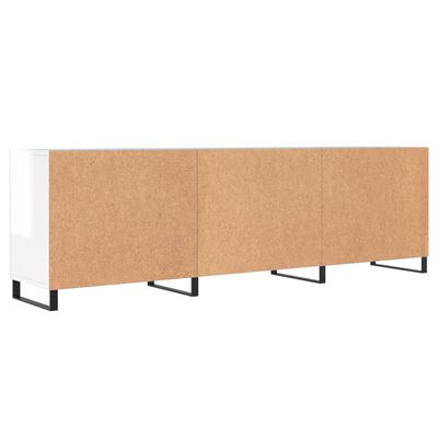 vidaXL Meuble TV blanc brillant 150x30x50 cm bois d'ingénierie