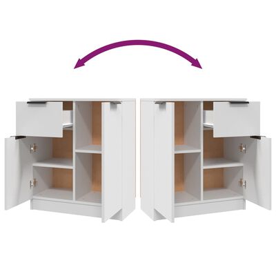 vidaXL Buffets 2 pcs blanc 60x30x70 cm Bois d'ingénierie