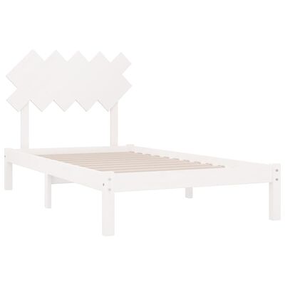 vidaXL Cadre de lit Blanc 100x200 cm Bois massif