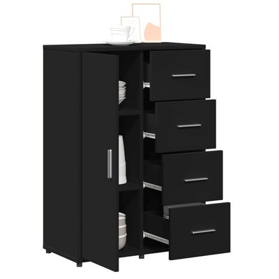 vidaXL Buffet noir 60x31x84 cm bois d'ingénierie