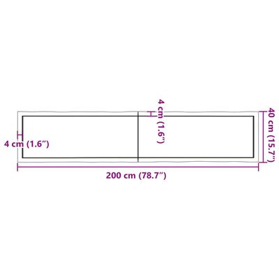 vidaXL Dessus de table bois massif non traité bordure assortie