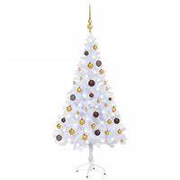 vidaXL Arbre de Noël artificiel pré-éclairé/boules 120 cm 230 branches