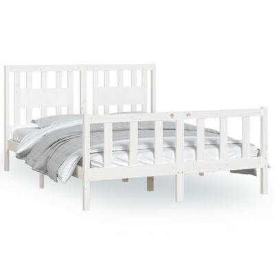 vidaXL Cadre de lit sans matelas blanc bois de pin massif 140x200 cm