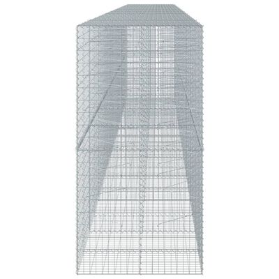 vidaXL Panier gabion avec couvercle 950x100x200 cm fer galvanisé