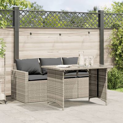 vidaXL Ensemble à manger de jardin et coussins 2 pcs gris clair rotin