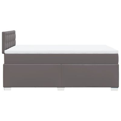 vidaXL Sommier à lattes de lit avec matelas gris 120x190 cm similicuir