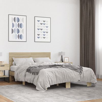 vidaXL Cadre de lit sans matelas chêne sonoma 140x190 cm