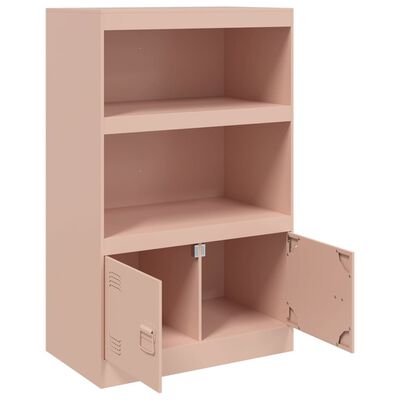 vidaXL Buffet rose 67x39x107 cm acier