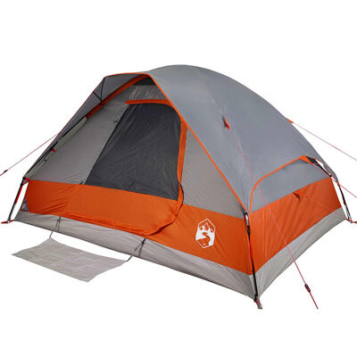 vidaXL Tente de camping à dôme 2 personnes gris et orange imperméable