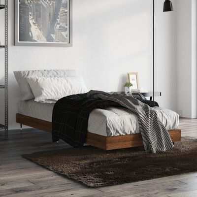 vidaXL Cadre de lit sans matelas chêne marron 75x190cm bois ingénierie