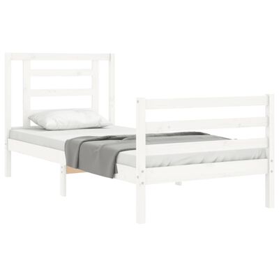 vidaXL Cadre de lit sans matelas blanc 90x200 cm bois massif