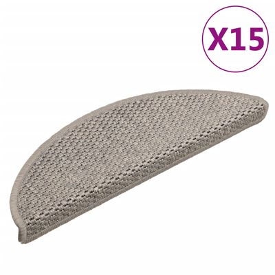 vidaXL Tapis d'escalier autocollants aspect sisal 15 pcs 56x17x3 cm