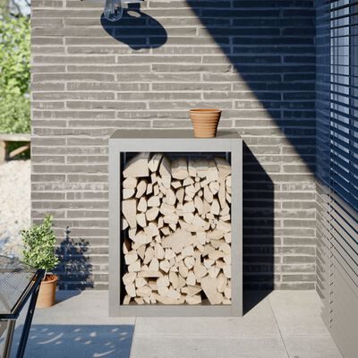 vidaXL Portant de bois de chauffage 60x40x80 cm acier inoxydable