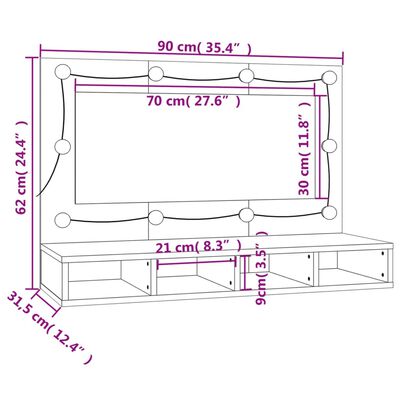 vidaXL Armoire à miroir avec LED Blanc brillant 90x31,5x62 cm