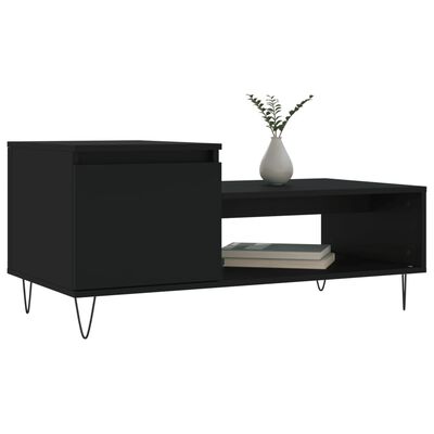 vidaXL Table basse Noir 100x50x45 cm Bois d'ingénierie