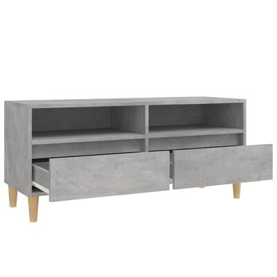 vidaXL Meuble TV gris béton 100x34,5x44,5 cm bois d'ingénierie