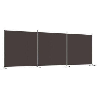 vidaXL Cloison de séparation 3 panneaux Marron 525x180 cm Tissu