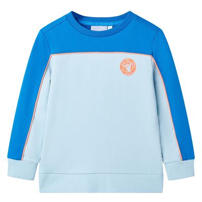 Sweatshirt pour enfants bleu vif et bleu clair 116