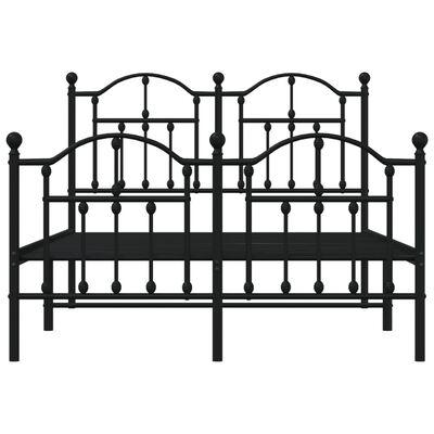 vidaXL Cadre de lit métal sans matelas avec pied de lit noir 120x200cm