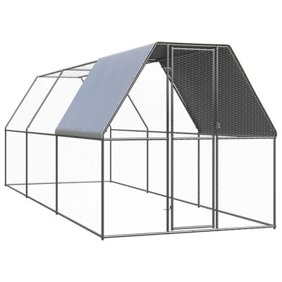 vidaXL Poulailler 2x6x2 m acier galvanisé