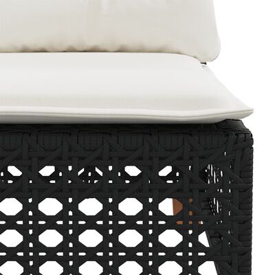 vidaXL Salon de jardin 7 pcs avec coussins noir résine tressée