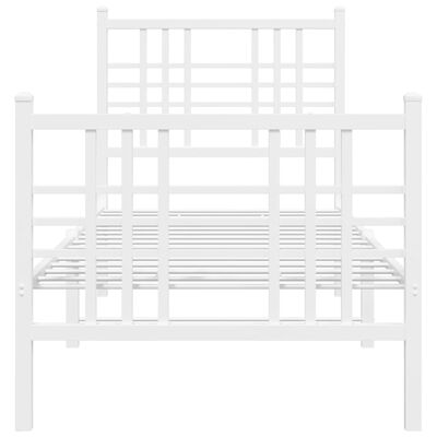 vidaXL Cadre de lit métal sans matelas avec pied de lit blanc 80x200cm