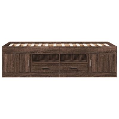 vidaXL Lit de jour avec tiroirs sans matelas chêne marron 75x190 cm